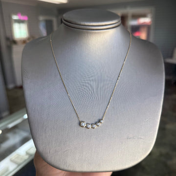 14k Yellow Gold Diamond East-West Journey Necklace